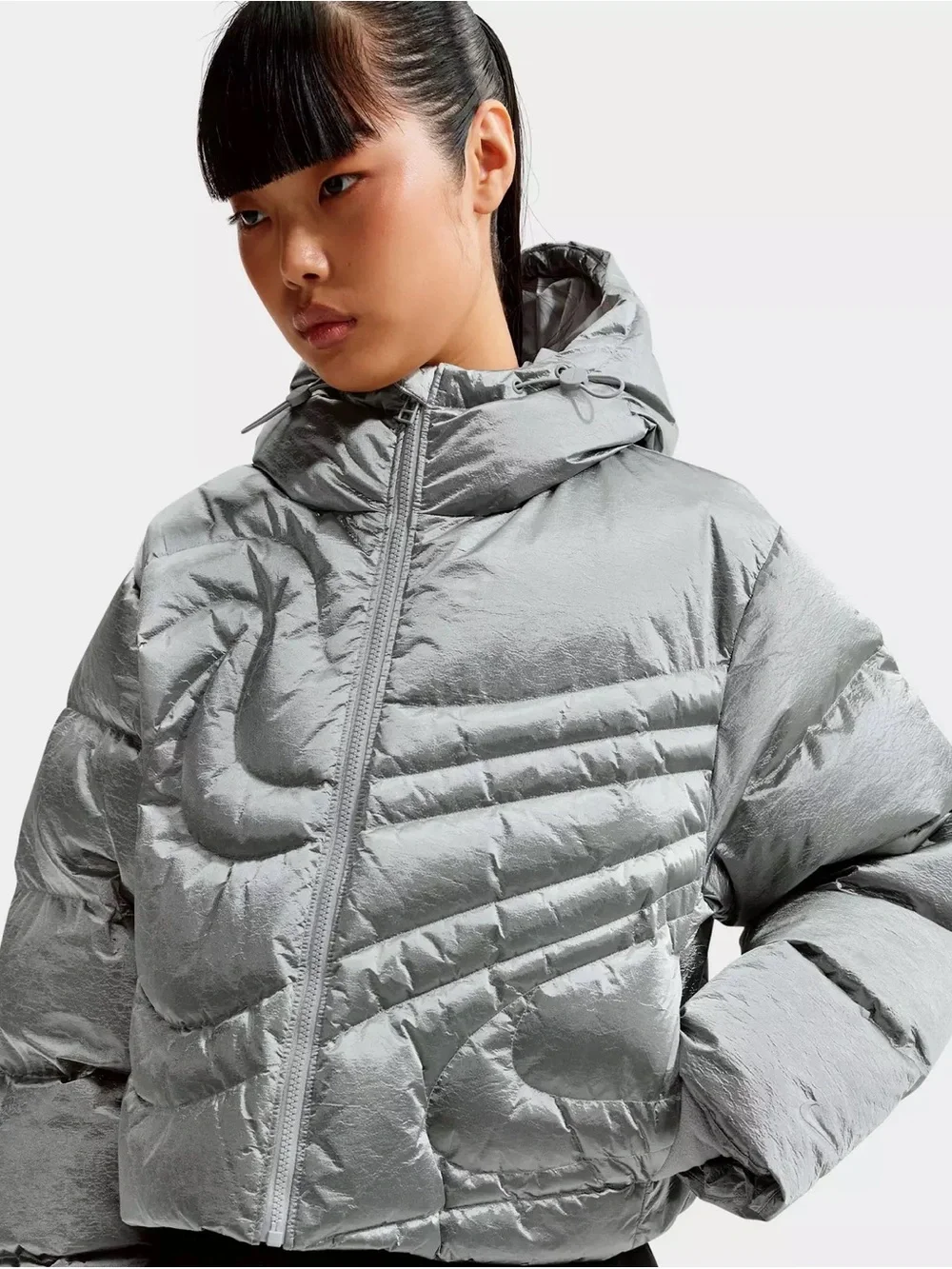 WOMEN'S NIKE SPORTSWEAR SWOOSH SERIES THERMA-FIT OVERSIZED FULL-ZIP DOWN PUFFER